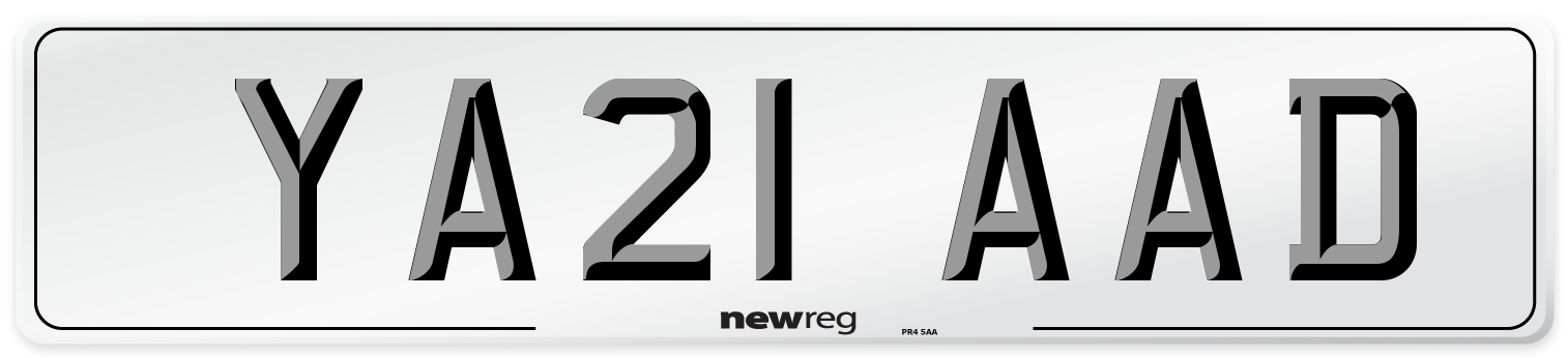 YA21 AAD Number Plate from New Reg